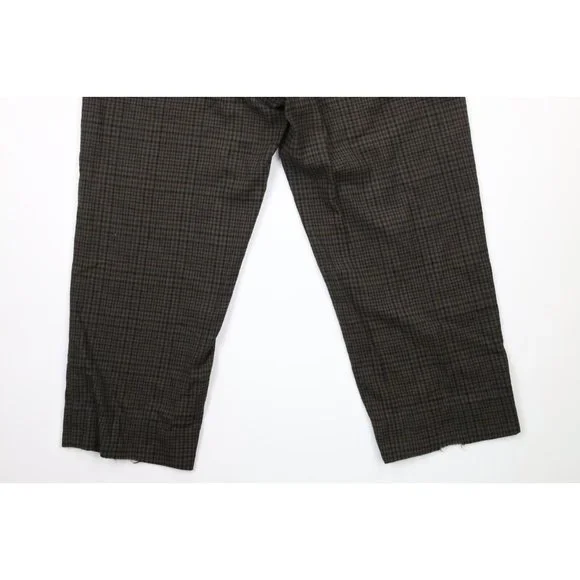 Vintage 30s Mens Size 32x28 Distressed Wool Wide Leg Pants Trousers Plaid USA
